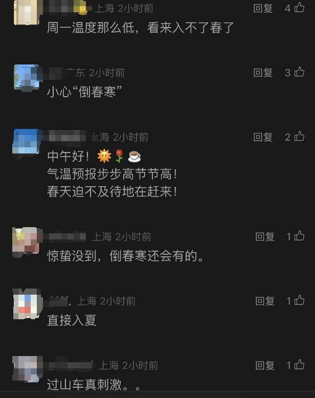 上海人，再堅持兩天就能脫棉襖了！最高直沖23℃！能順利入春嗎？