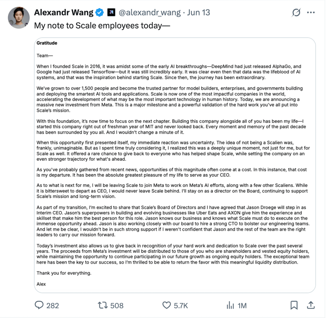 150億美元！28歲華裔天才官宣加入Meta，扎克伯格掀翻AI牌桌！