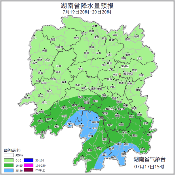 湖南天氣：最低氣溫25℃！中雨大雨+雷暴大風(fēng)！