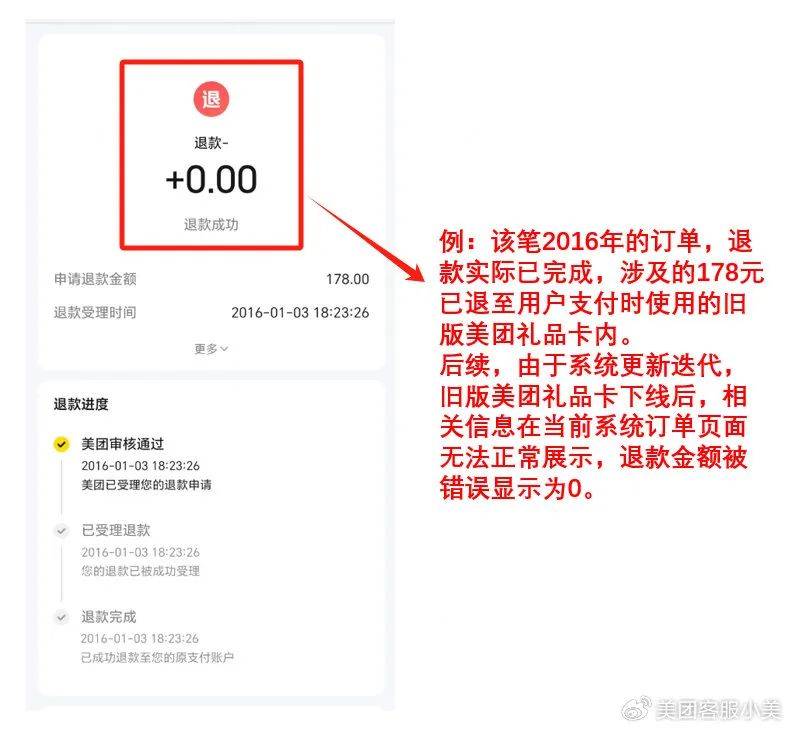 美團(tuán)客服回應(yīng)“退款未到賬”：已修復(fù)退款信息滯后問(wèn)題，將幫助用戶追溯每一筆擔(dān)心的訂單