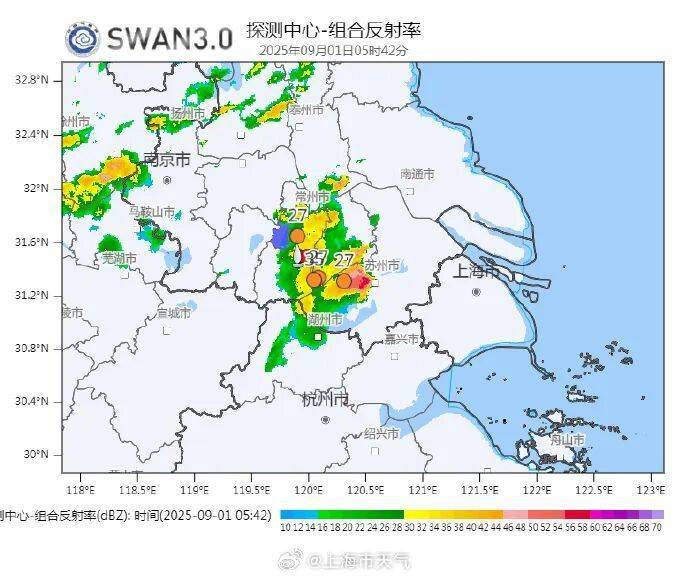 上海今日將現(xiàn)局部大雨到暴雨，注意防風(fēng)防雨防雷電！后半周“秋老虎”要來